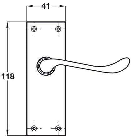 Victorian Lvr Hdls/Plt Scroll Latch SN