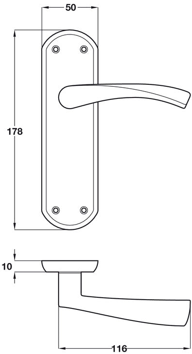 Olton Lever Hdls/Plt WC Lock ZA PC