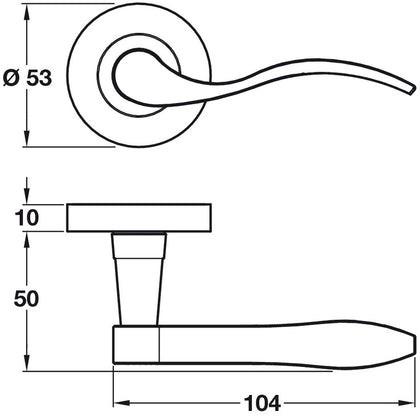 Sywell Lever Hdls/Roses D53mm ZA SN