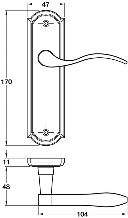 Sywell Lever Hdls/Plt Latch ZA SN