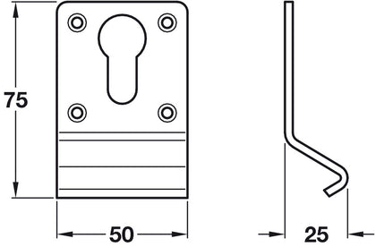 Cyl Pull 75x50x25mm Euro Profile Alu SAA