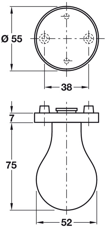 FSB 0844 Door Knob D55x75mm Alu SAA