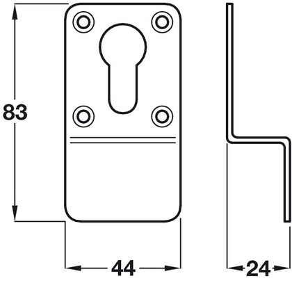 Cyl Pull 83x44x24mm Euro Profile 316 PSS