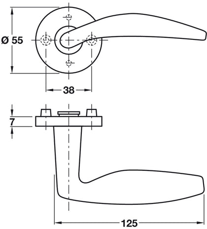 FSB 1057 Lever Hdls/Roses 304 SSS