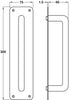 Pull Hdl/Plt D19x300x75mm SS