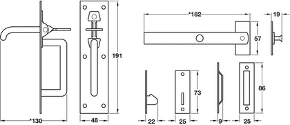 Suffolk Latch Medium 191/182mm St E.Galv