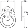 Plain Ring Handle D67x25mm St Blk