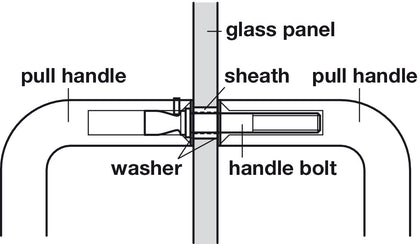 Glass Door Fixing Set B2B D25mm M8