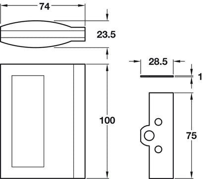 Pocket Sliding Door Hdl w Pull Alu SNP