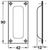 Flush Pull Hdl 90x42x12mm ZA PC