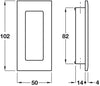 Flush Pull Hdl 102x50mm Brass PCP