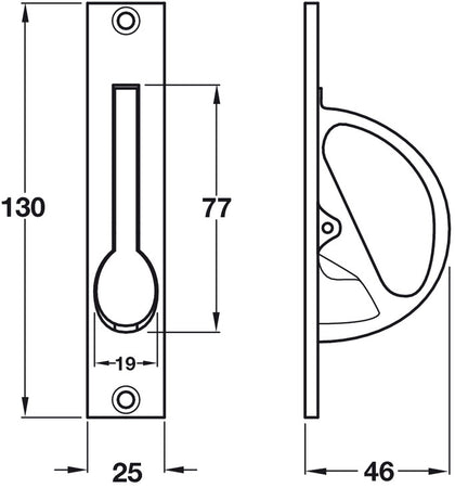 Mortice Gravity Drop Pull Hdl Brass SN