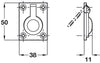 Flush Ring Pull Hdl 50x38x11mm Brass SC