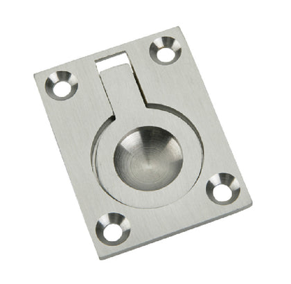 Flush Ring Pull Hdl 50x38x11mm Brass SC