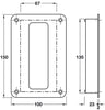 Flush Pull Hdl 150x100mm 316 SSS