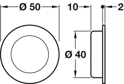 Startec Flush Pull Hdl D50mm SSS