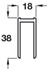 Cubicle Headrail 38x18mm 3m SAA