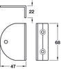 Cubicle Fitting OpenSide Bkt 17-21mm Blk