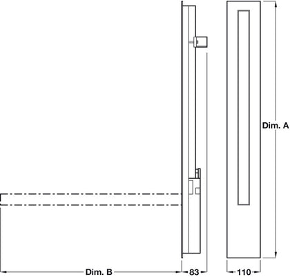 PBA ProCAP Drop Down Rail 852x600mm Wht