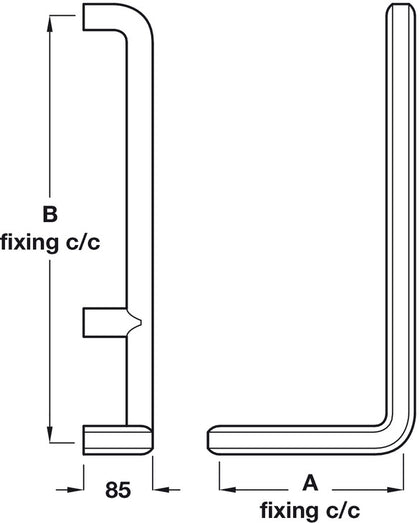 PBA ProCAP L Grab Rail LH 400x1160mm Wht