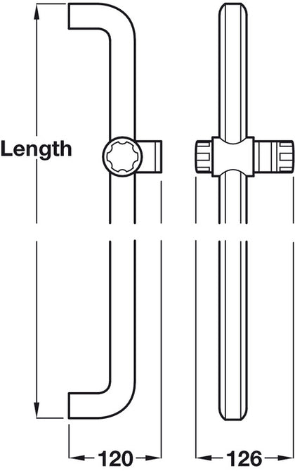 PBA ProCAP Grab Rail/Shwr D35x1000mm Gry