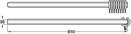 PBA ProCAP Crn S.Curtain Rail 810mm Gry