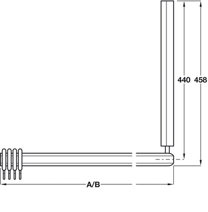 PBA ProCAP Crn S.Curtain Rail 1015mm Wht