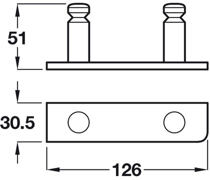 PBA ProCAP Clothes Hook 30.5x126mm Gry