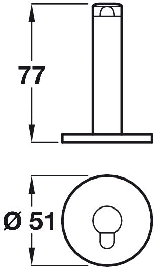 PBA ProCAP Clothes Hook/Buffer D51mm Gry