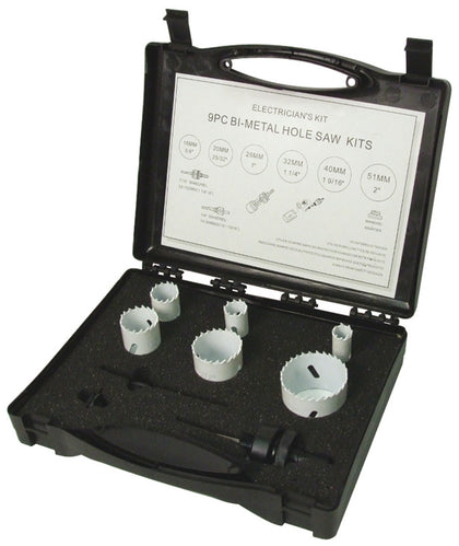 Electricians Holesaw Kit x9pc