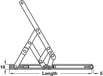 Restrictor Friction Hinge 509mm 24kg 52D