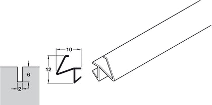 Meeting Rail Seal 3.0m Pl White