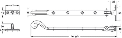 Kirkpatrick Casement Stay 228mm Blk