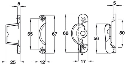 Sash Fastener Fitch Pat 68mm Brs PC CLR