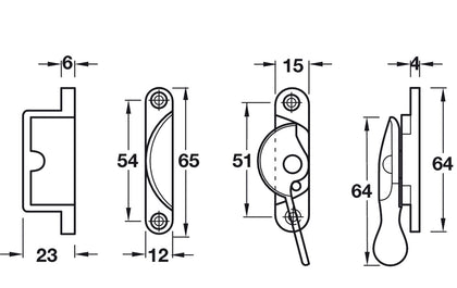 Sash Fastener Lock Fitch Pat Brs PB