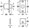 Sash Stop 48x21x2mm Brass SN