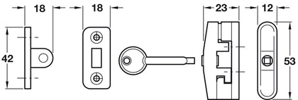 Swinglock Window Lock w Key St Brown