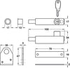 Universal Pressbolt 100mm St/Brs White