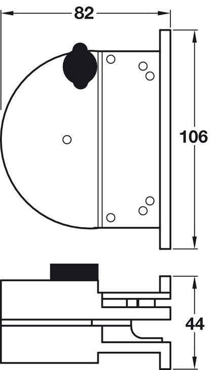 K-Type Restrictor Pivot Hinge AAA White