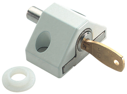 Patio Door Lock 46mm St/Brs Wht