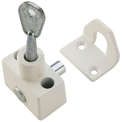 Sash Window Bolt With Std Key St/Brs Wht