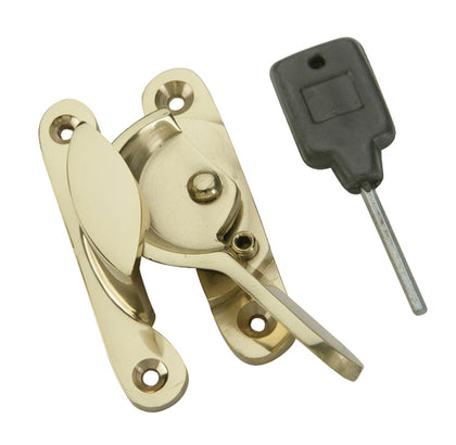 Sash Fastener Lock+ Key Fitch Pat Brs SC