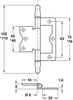 Flush Hinge 76x25mm MD Inset Steel FB