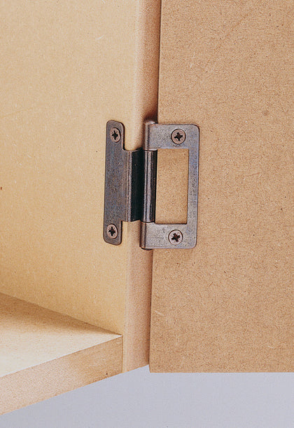 Cranked Flush Hinge 15-19mm 50mm St BZP