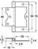 Flush Hinge 75x25mm LD Inset M.Steel EB