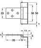 Flush Hinge Cranked 50mm Steel EB