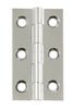 BRASS Butt Hinge 50x28mm In Polished Brass finish & Satin St/Steel pin