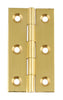 BRASS Butt Hinge 64x35mm Polished Brass & Satin St/Steel pin