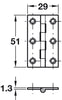 Butt Hinge Sqr 51x29mm Dr.Brass PC