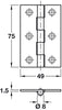 Butt Hinge 75x49mm  St ZP